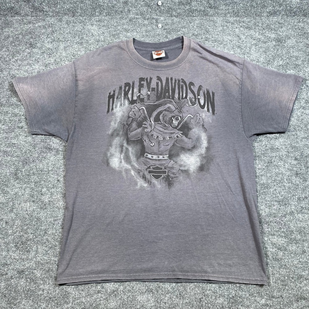 Harley-Davidson Mens XL Jester Reaper Graphic T-Shirt Grey Eastern Shore AL